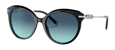 Shop Tiffany & Co 4189b 80019s Cat Eye Sunglasses In Blue
