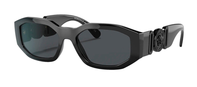 Shop Versace Ve4361 536087 Geometric Sunglasses In Grey
