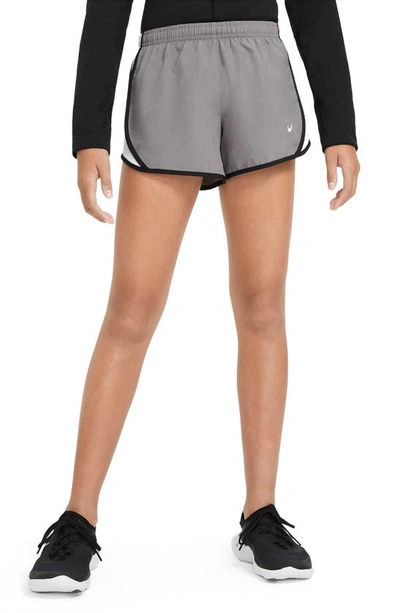 Shop Nike Kids' Dry Tempo Running Shorts In Gunsmoke/ White/ Black/ White