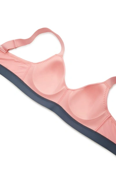 Natori Dynamic Anywhere High Impact Underwire Sports Bra In Conch Shell / Ash Navy