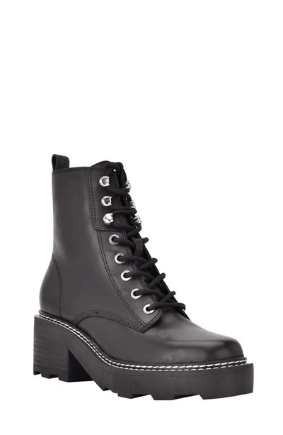 Shop Calvin Klein Abeni Lug Combat Boot In Black