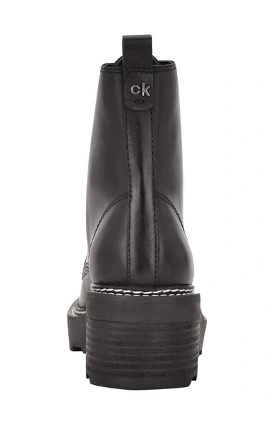 Shop Calvin Klein Abeni Lug Combat Boot In Black