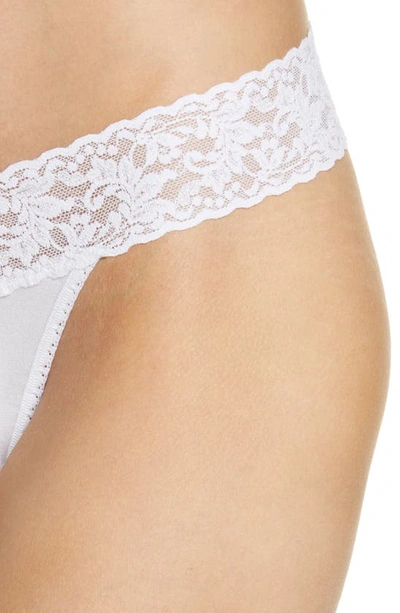 Shop Hanky Panky Mid Rise Lace Trim Thong In White