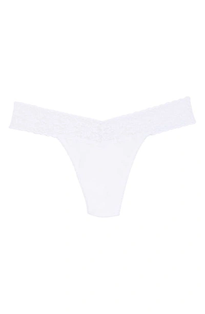 Shop Hanky Panky Mid Rise Lace Trim Thong In White