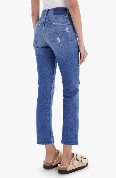 Shop Mother The Tomcat Ripped Crop Straight Leg Jeans In Playing With Scissors