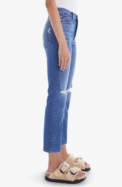 Shop Mother The Tomcat Ripped Crop Straight Leg Jeans In Playing With Scissors