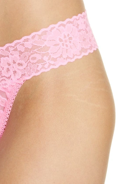 Shop Hanky Panky Daily Lace Original Rise Thong In Glo Pink
