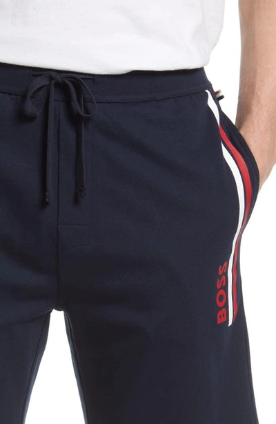 Shop Hugo Essential Cotton Pajama Shorts In Navy