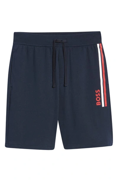 Shop Hugo Essential Cotton Pajama Shorts In Navy
