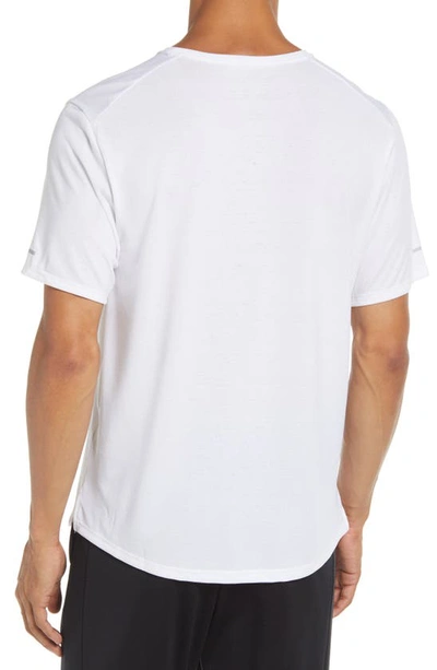 Shop Nike Dri-fit Miler Reflective Running T-shirt In White/ Reflective Silv
