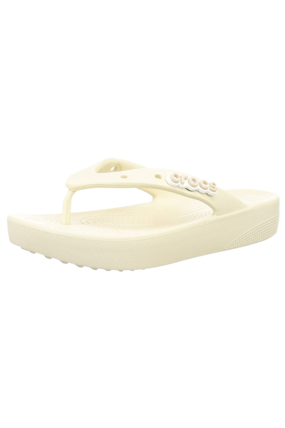 Shop Crocs Womens Classic Platform Flip Flops In White