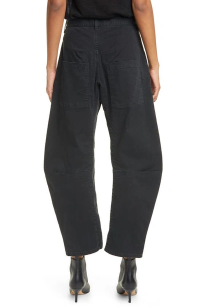 Shop Nili Lotan Shon Stretch Cotton Pants In Jet Black