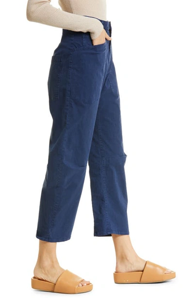Shop Nili Lotan Shon Stretch Cotton Pants In Marine Blue