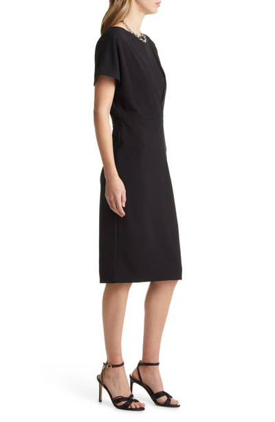 Shop Halogen V-back Cutout Sheath Dress In Black