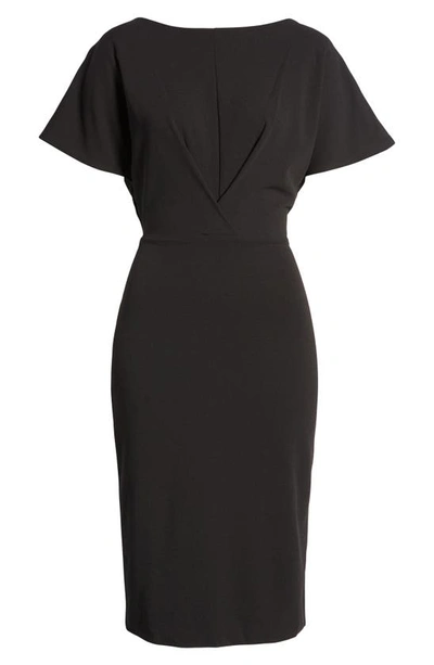 Shop Halogen V-back Cutout Sheath Dress In Black