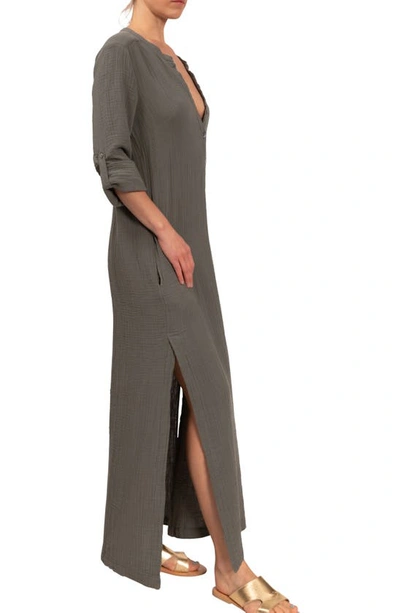 Shop Everyday Ritual Tracey Cotton Caftan In Military