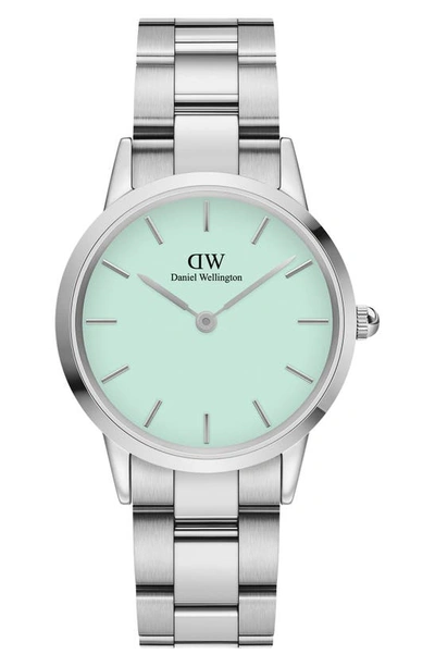Shop Daniel Wellington Iconic Link Bracelet Watch, 36mm In Pastel Green