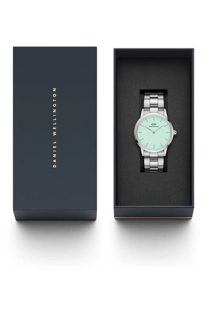 Shop Daniel Wellington Iconic Link Bracelet Watch, 36mm In Pastel Green