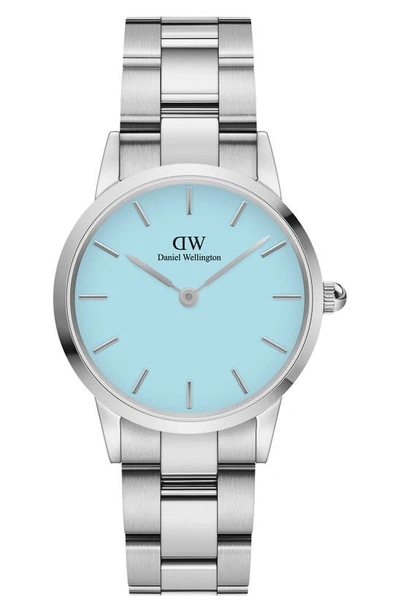 Shop Daniel Wellington Iconic Link Bracelet Watch, 36mm In Pastel Blue