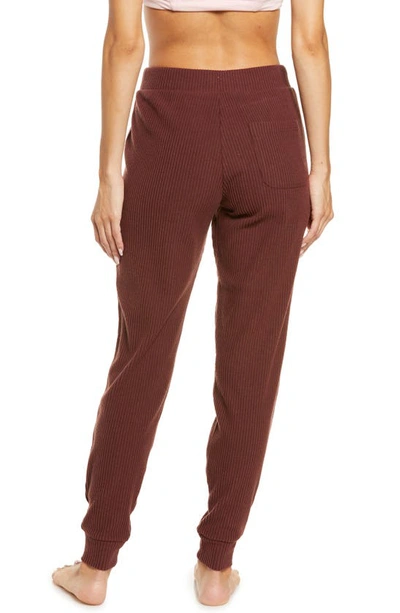 Muse Ribbed High Waist Sweatpants In Cherry Cola