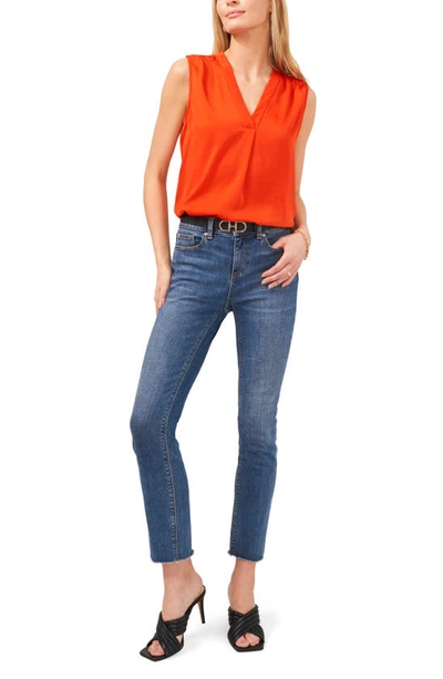 Vince Camuto Rumpled Satin Blouse In Fire Side