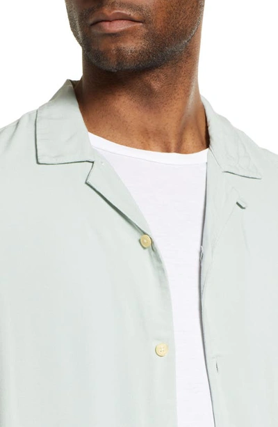 Shop Allsaints Venice Relaxed Fit Short Sleeve Button-up Camp Shirt In Vintage Green