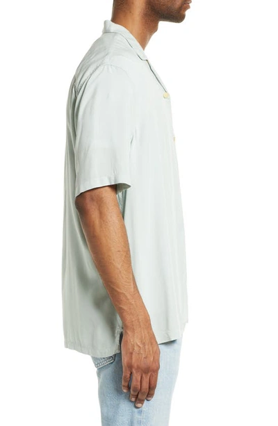 Allsaints Venice Relaxed Fit Short Sleeve Button-up Camp Shirt In Vintage Green