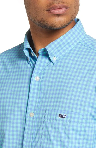 Shop Vineyard Vines On-the-go Classic Fit Gingham Button-down Shirt In Caicos
