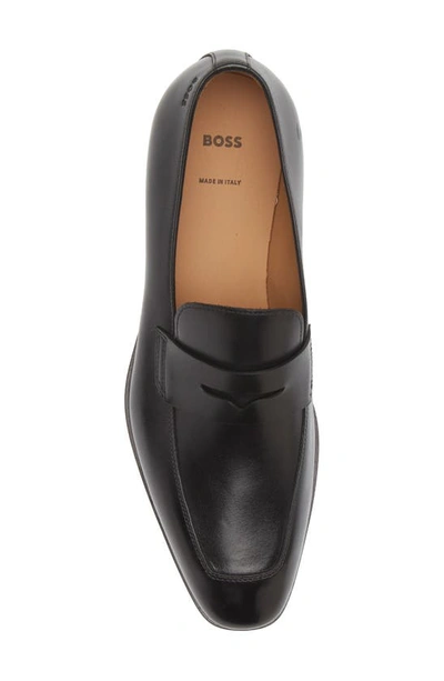 Shop Hugo Boss Boss Lisbon Penny Loafer In Black
