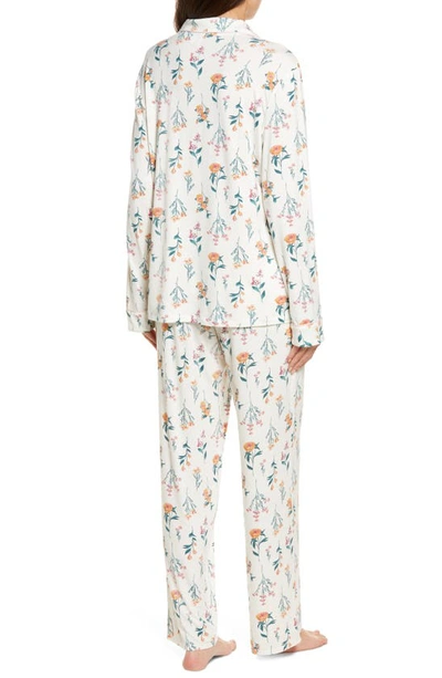 Shop Nordstrom Moonlight Eco Knit Pajamas In Ivory Egret Gemma Floral