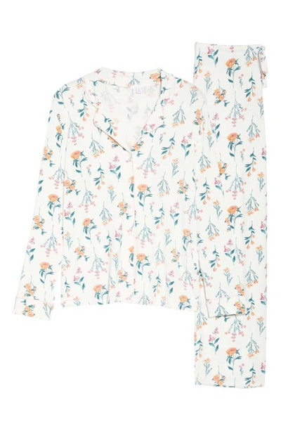 Shop Nordstrom Moonlight Eco Knit Pajamas In Ivory Egret Gemma Floral