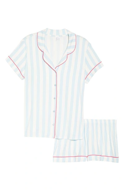 Shop Nordstrom Moonlight Eco Short Pajamas In Blue Falls Even Stripe