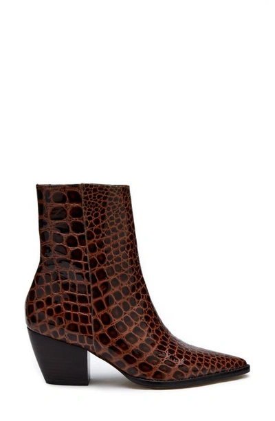 Shop Matisse Caty Western Pointed Toe Bootie In Choco Croc