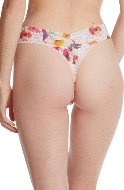 Hanky Panky Print Regular Rise Thong In Floral Reflections