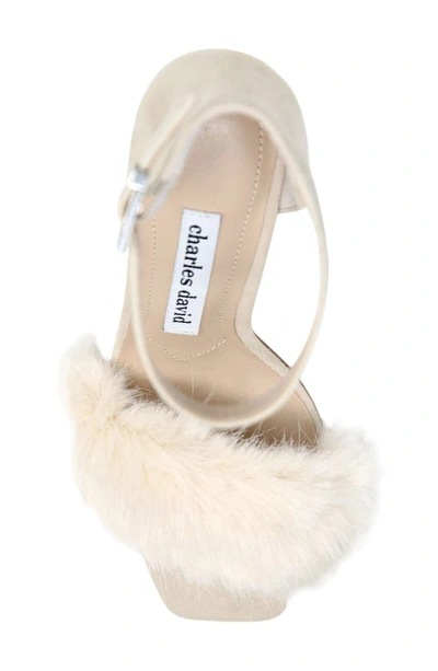 Shop Charles David Empoli Faux Fur Sandal In Off White