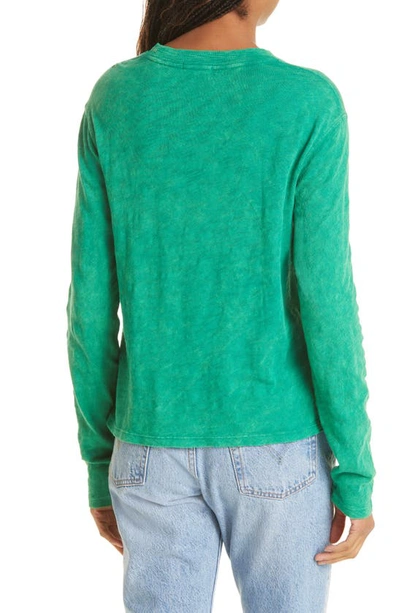 Shop Atm Anthony Thomas Melillo Long Sleeve Cotton Top In Deep Agave