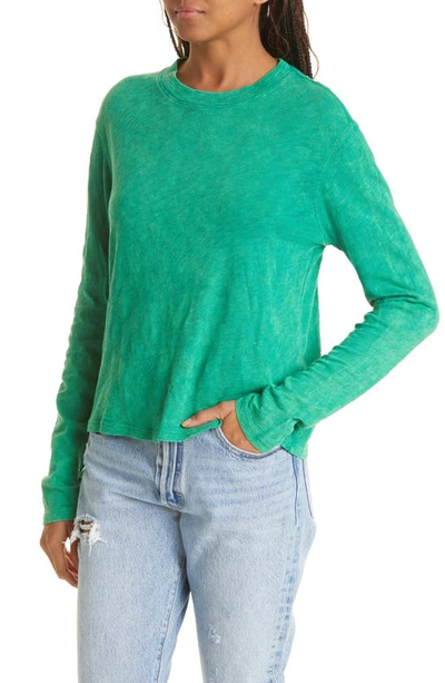 Shop Atm Anthony Thomas Melillo Long Sleeve Cotton Top In Deep Agave
