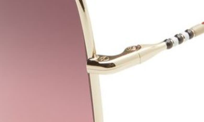Shop Burberry 58mm Gradient Polarized Square Sunglasses In Light Gold/ Rose Gradient
