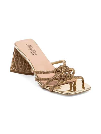 Shop Ninety Union Women's Chic Embellished Knotted Sandals In Gold