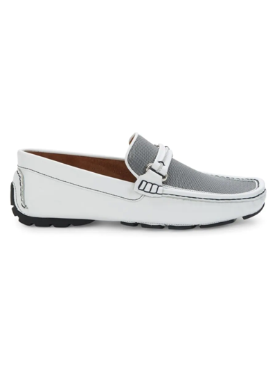 Shop Donald J Pliner Men's Bit Driving Loafers In Off White