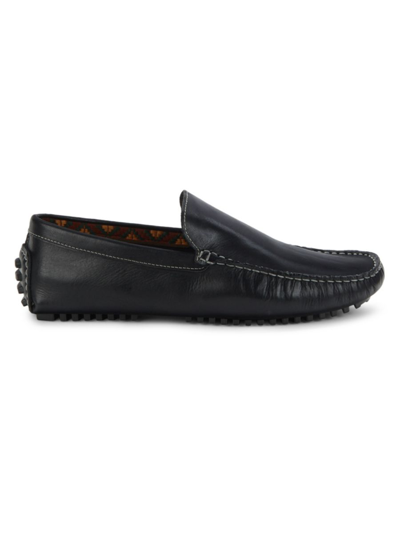 Shop Donald J Pliner Vic Leather Driving Loafers In Black