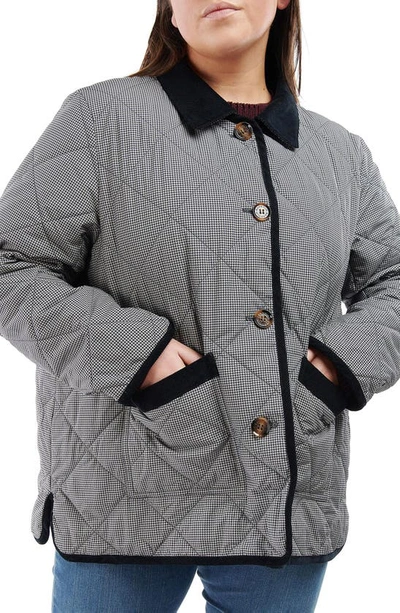 Barbour Orelia Houndstooth Quilted Jacket In Mist Check | ModeSens