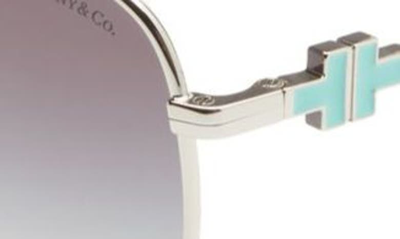 Shop Tiffany & Co 59mm Pilot Sunglasses In Silver/ Grey Gradient