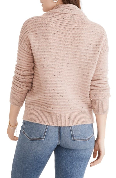 Shop Madewell Belmont Donegal Mock Neck Sweater In Donegal Blush