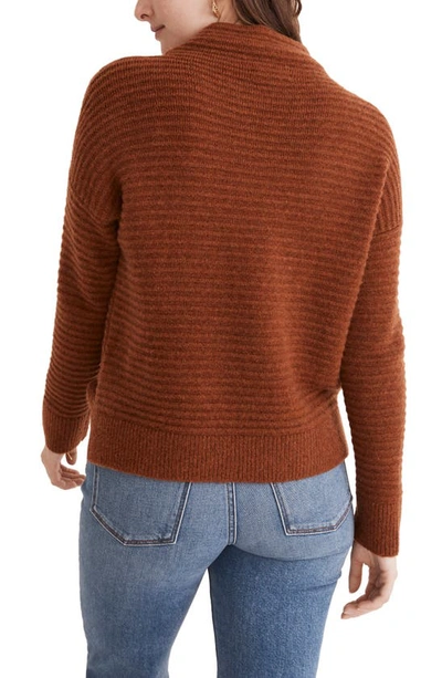 Shop Madewell Belmont Mock Neck Sweater In Heather Afterglow