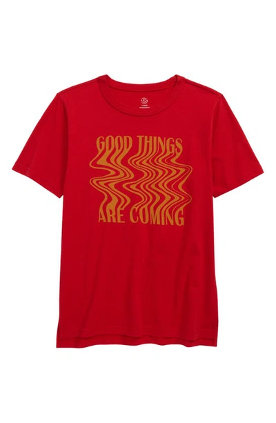 Shop Treasure & Bond Kids' Relaxed Fit Graphic Tee In Red Equestrian Good Things