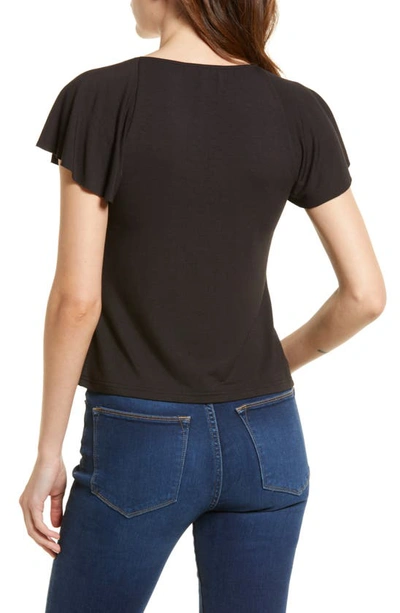 Shop Frame Gathered Cap Sleeve Blouse In Noir