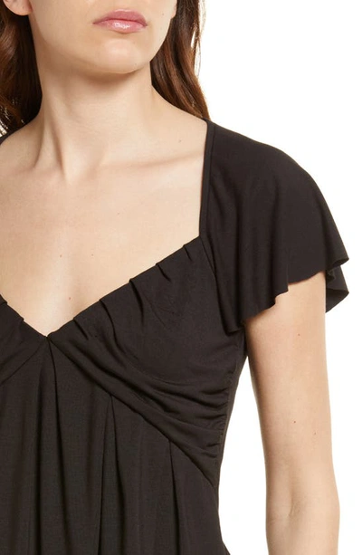 Shop Frame Gathered Cap Sleeve Blouse In Noir