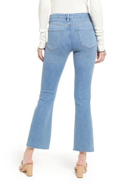 Frame Le Crop Mini Boot Stagger Raw Hem Crop Bootcut Jeans In Tidepool Worn