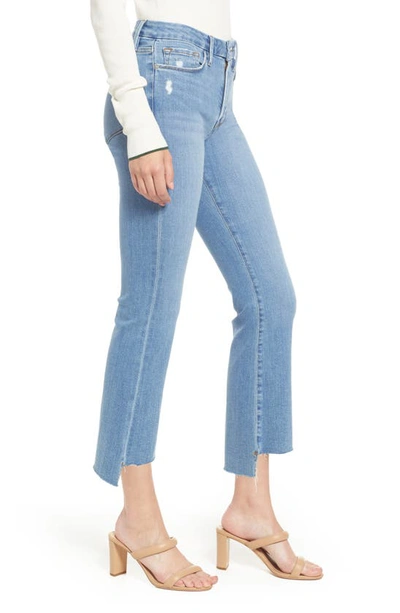 Frame Le Crop Mini Boot Stagger Raw Hem Crop Bootcut Jeans In Tidepool Worn